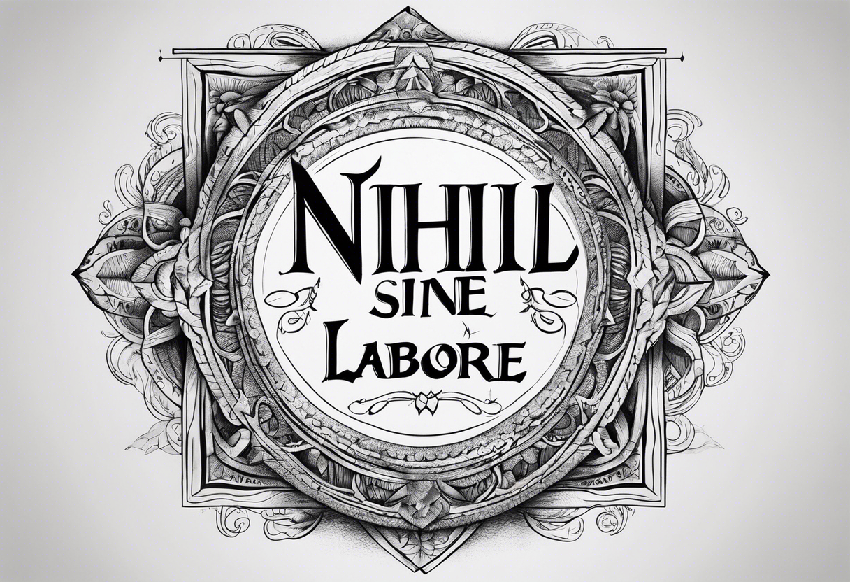 nihil sine labore text tattoo idea