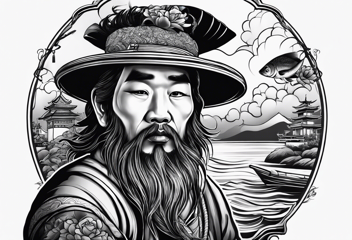 asian fisherman tattoo idea