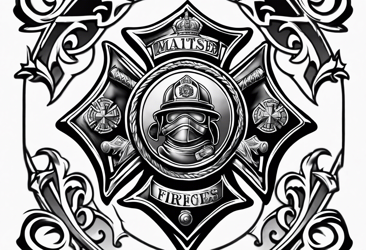 Maltese cross firefighter tattoo idea