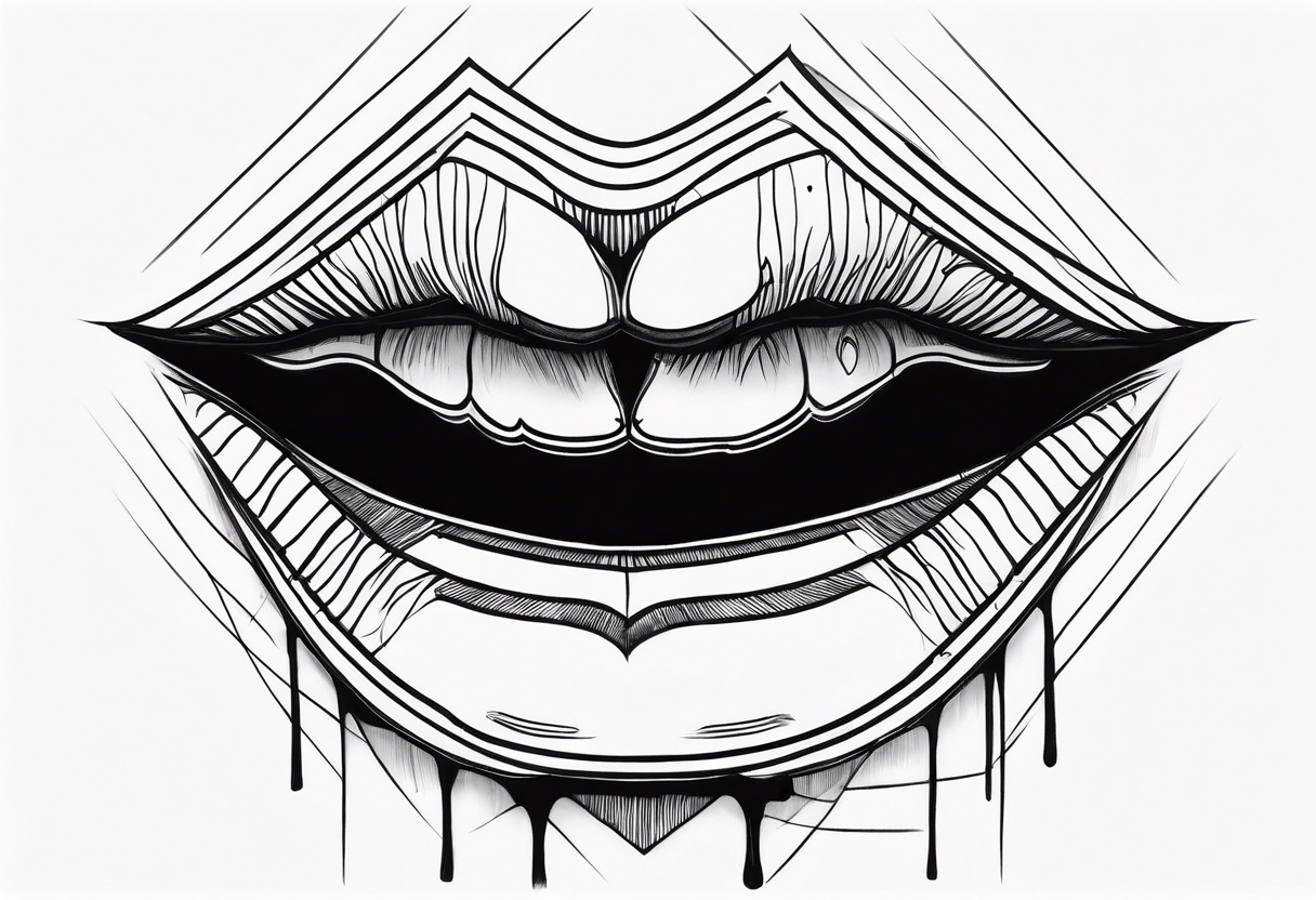 Draw me a mouth with black smoke coming out of it tattoo idea