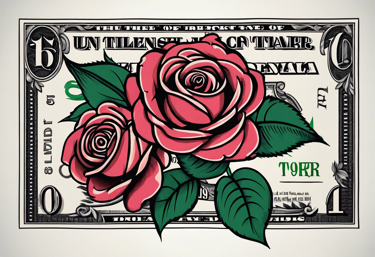 The flowers are money roses on American bills. tattoo idea