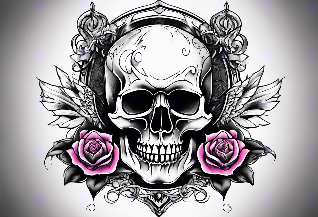 Pink Floyd skull rose tattoo idea