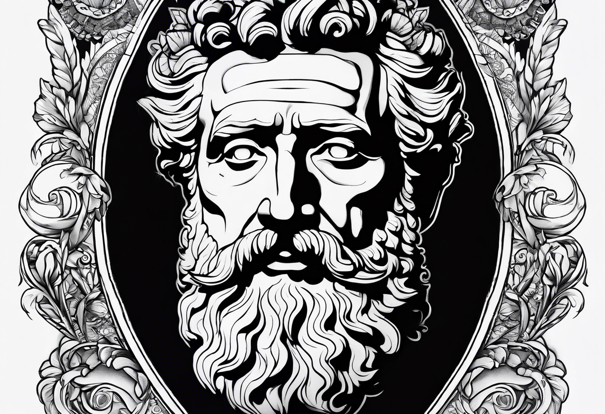 Marcus aurelius bust tattoo idea