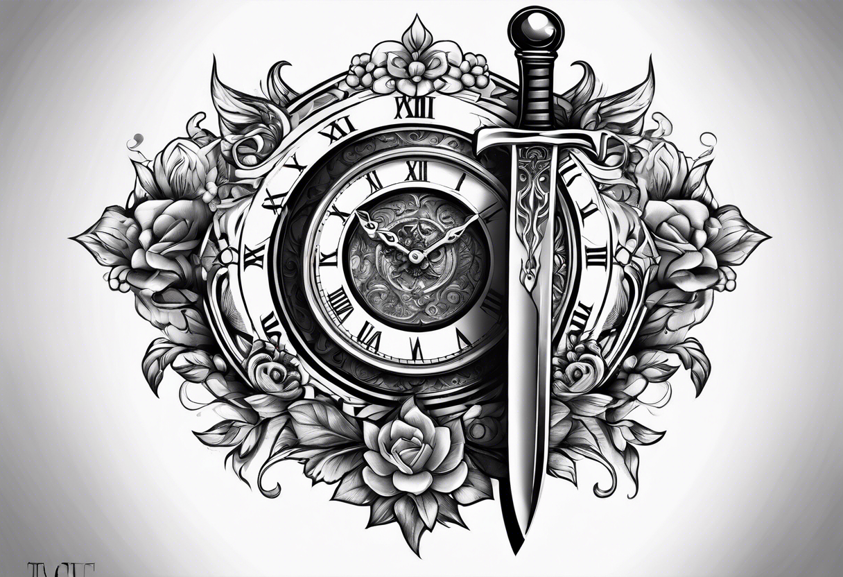 Creation of Adam with a clock tattoo idea | TattoosAI