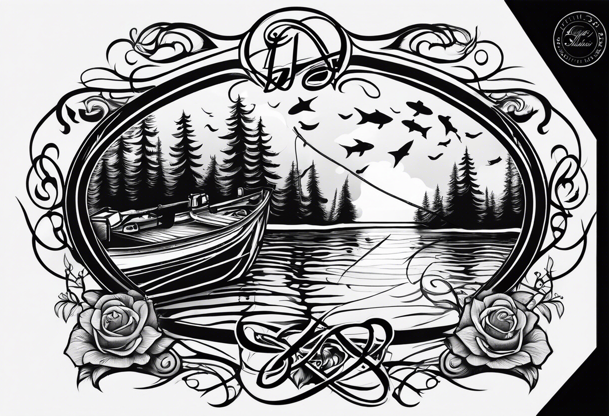 My husband love fishing and I love infinity sign tattoo idea