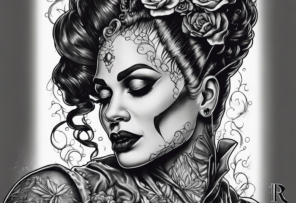 Frankenstein choking bride of Frankenstein tattoo idea