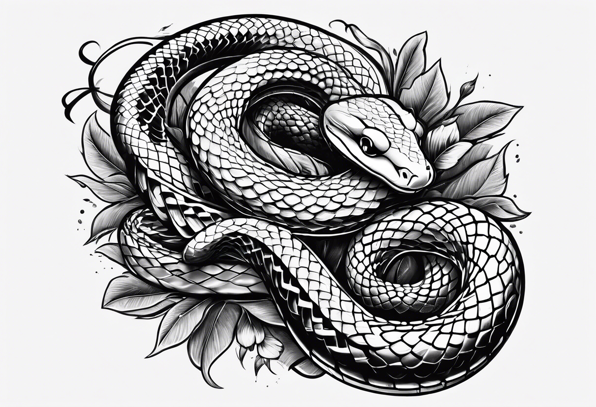 snakes in the shape of a spade tattoo idea