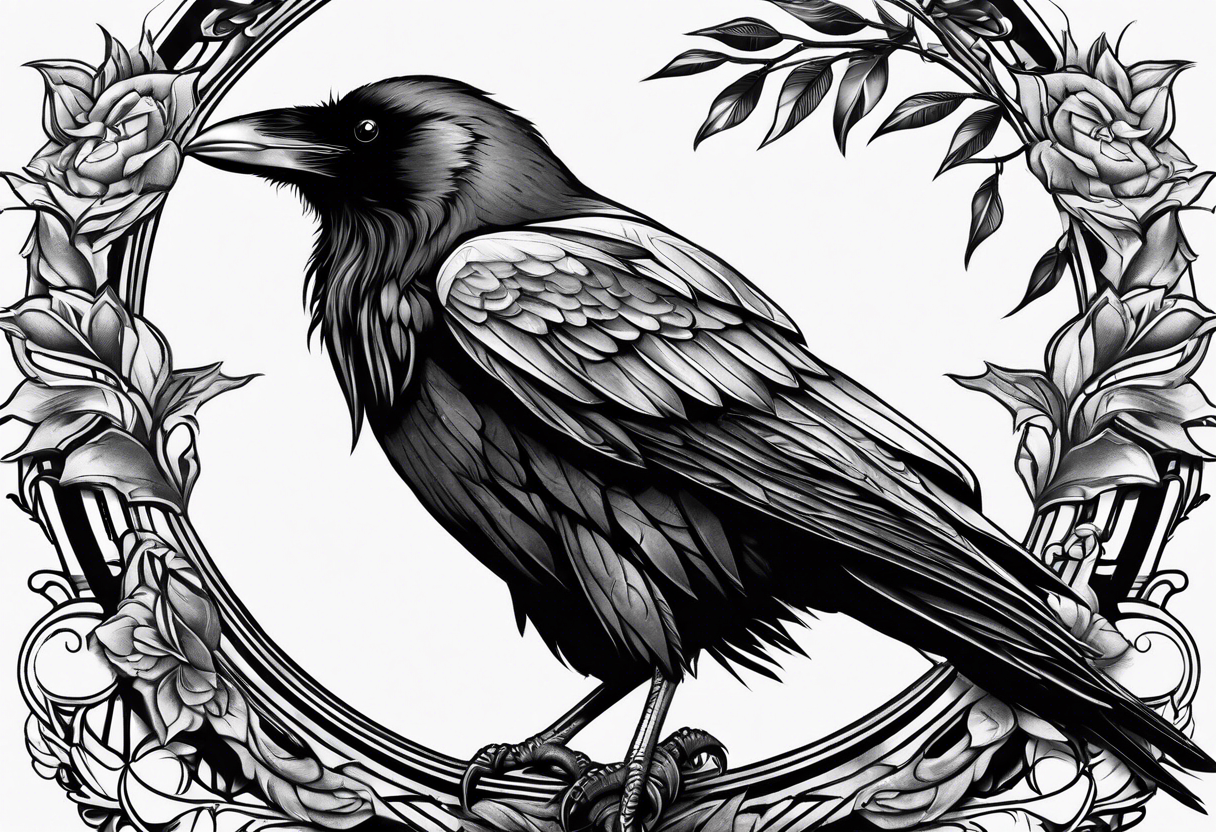 raven perched tattoo idea