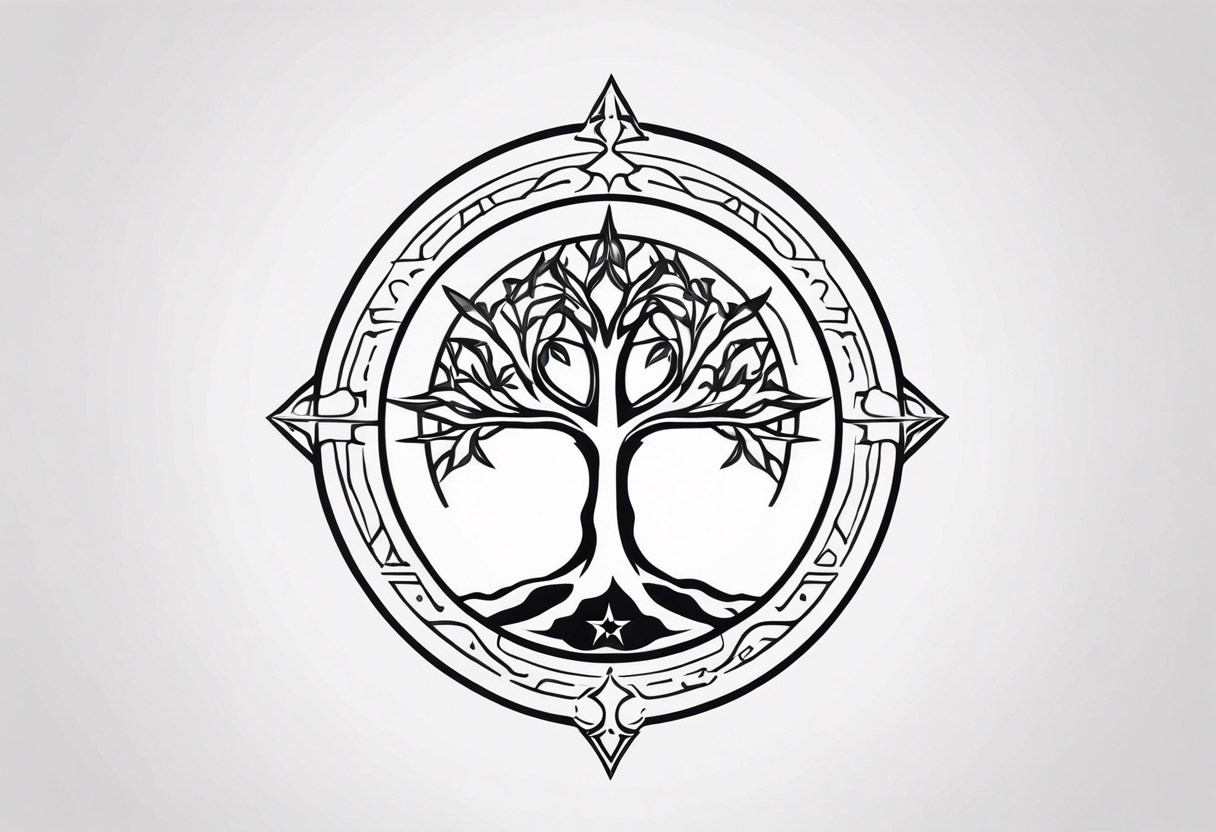 White tree of Gondor with star wars rebel symbol, doctor who tattoo idea