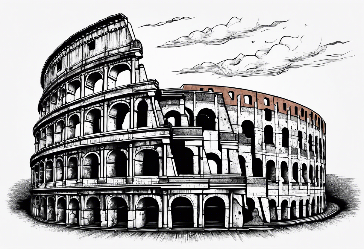 Dystopian colosseum tattoo idea