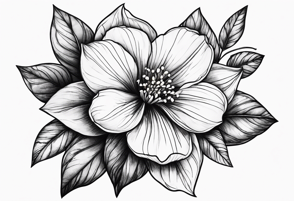 Violet flower tattoo idea