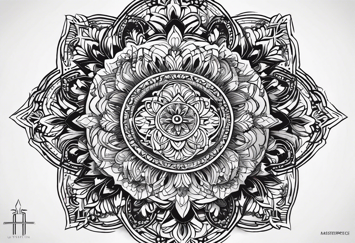 Detailed mandala tattoo design - Tattoogrid.net