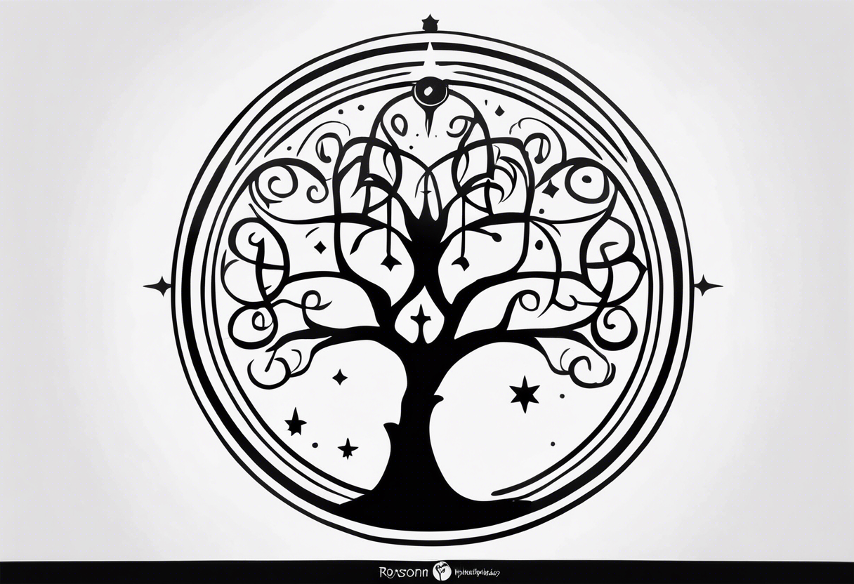 White tree of Gondor with star wars rebel symbol, doctor who tattoo idea