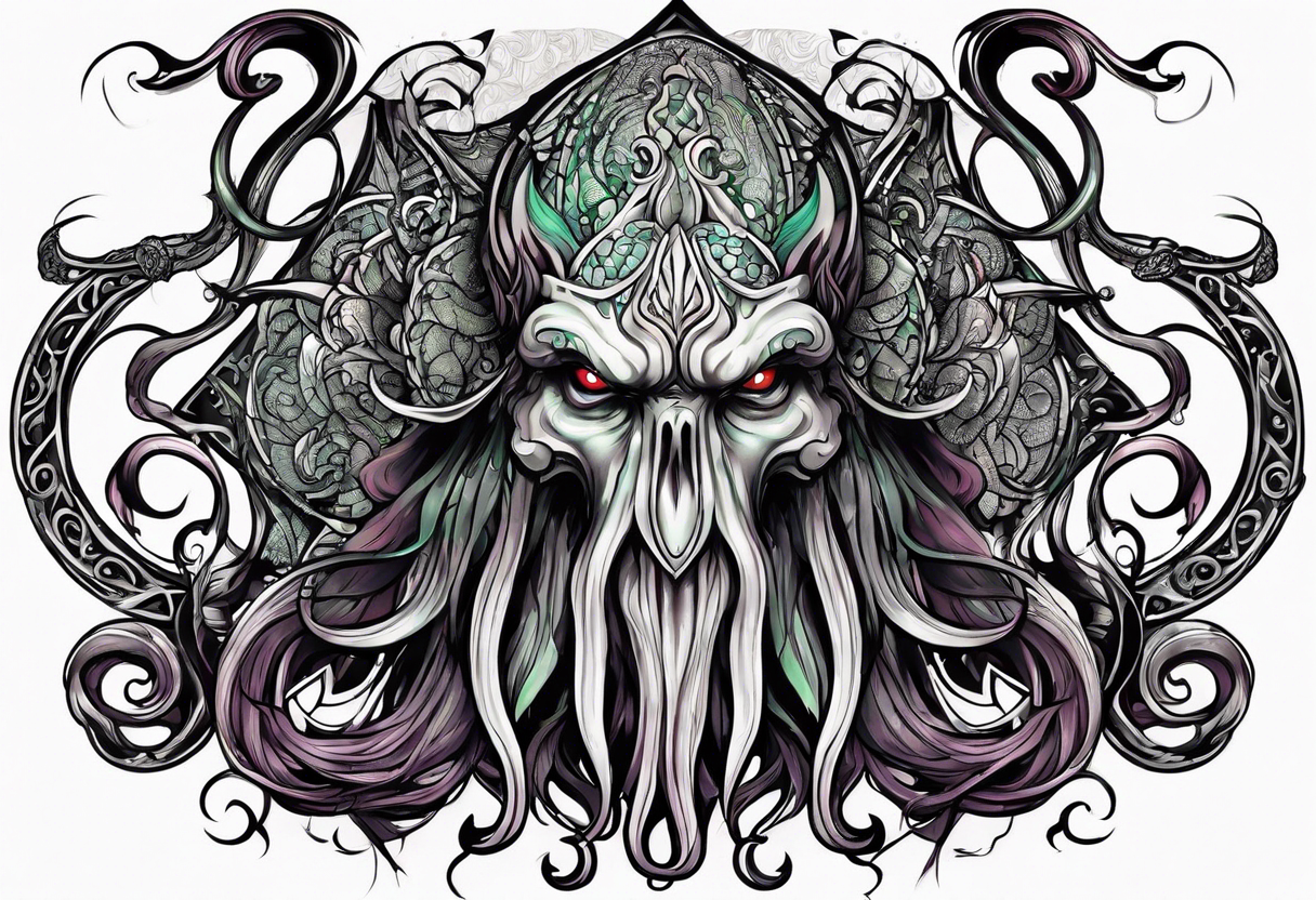 Cthulhu arm sleeve tattoo idea