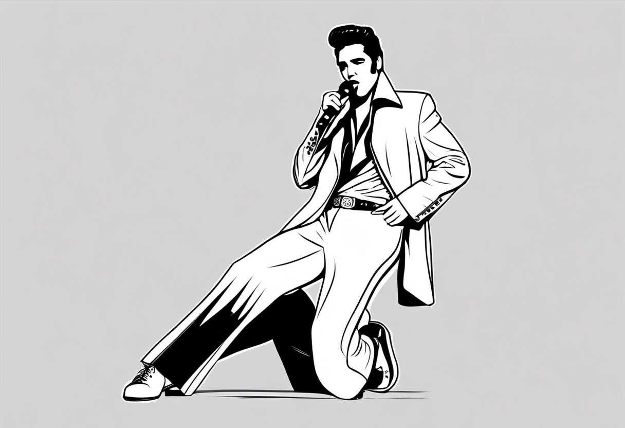 Elvis Full Body Pose simple tattoo idea