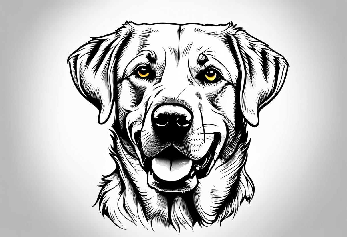 One happy looking yellow labrador retriever tattoo idea