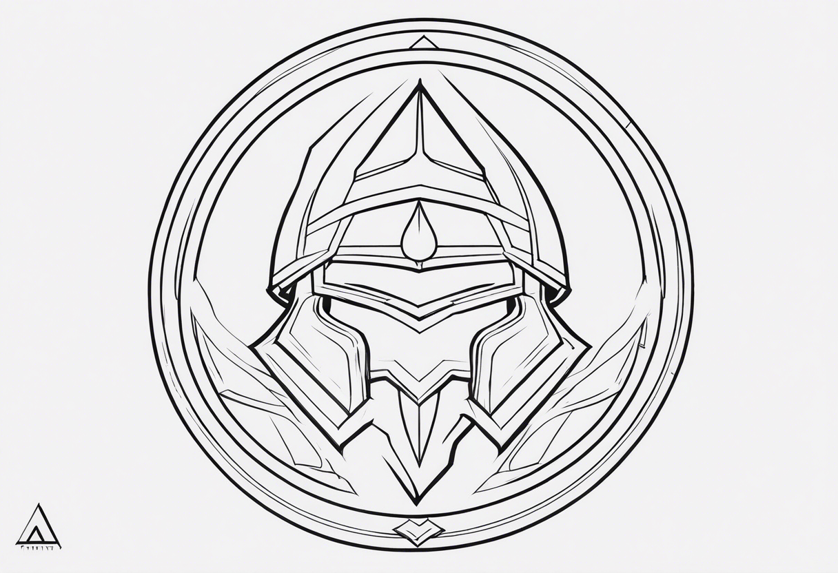 Ancient spartan in a trinity symbol tattoo tattoo idea