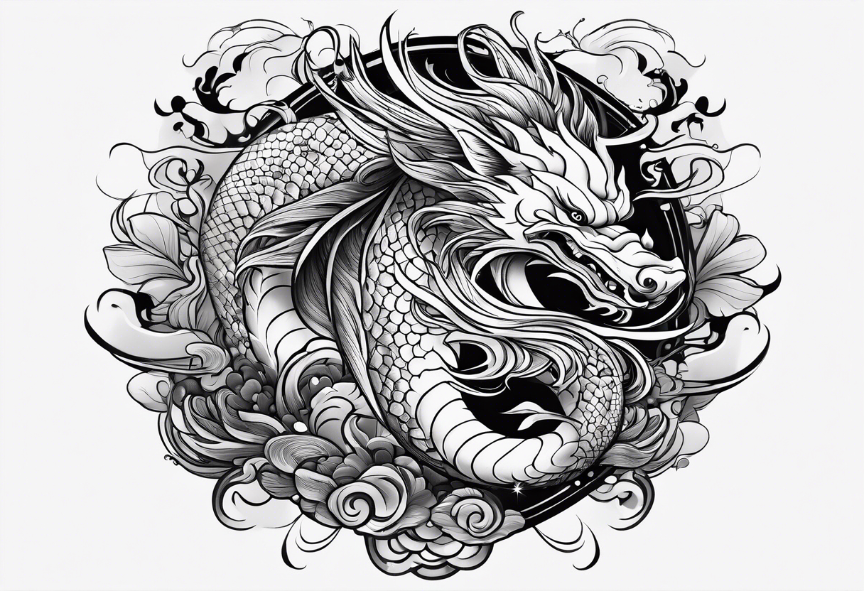 thick water neojapanese tattoo idea