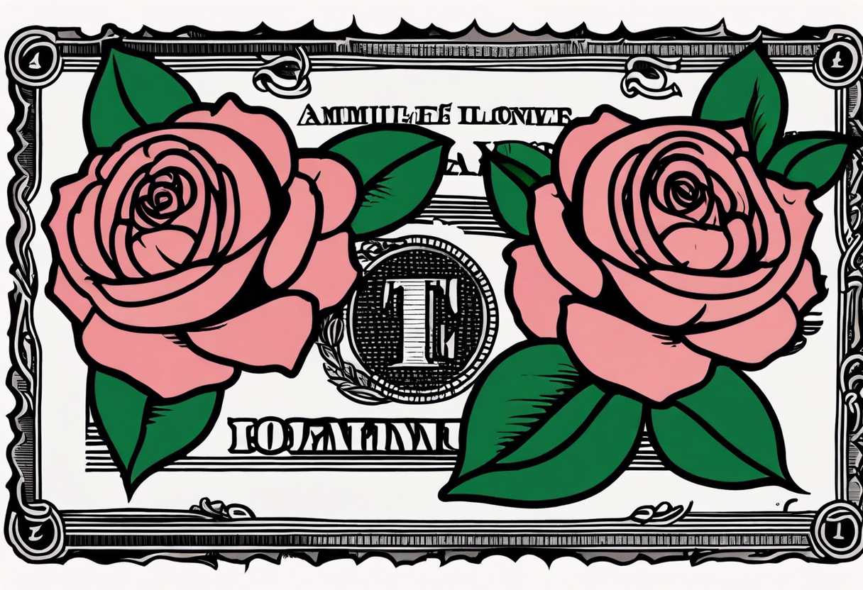 The flowers are money roses on American bills. tattoo idea