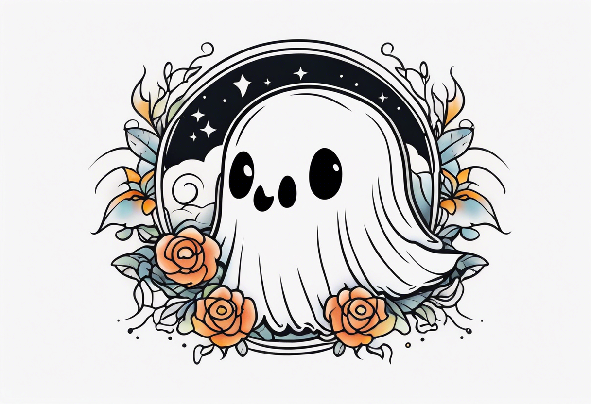 lovely ghost tattoo idea