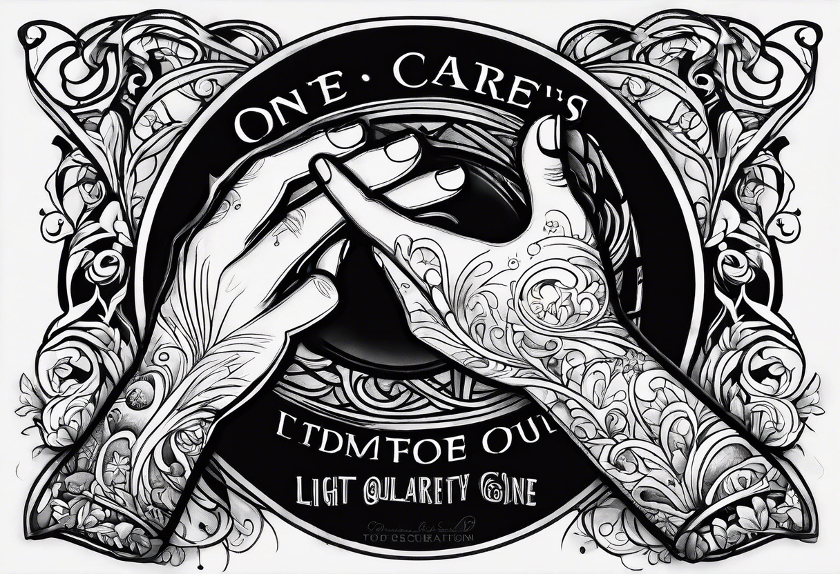 Hands reaching for each other, words saying “who cares if one more light goes out?” tattoo idea