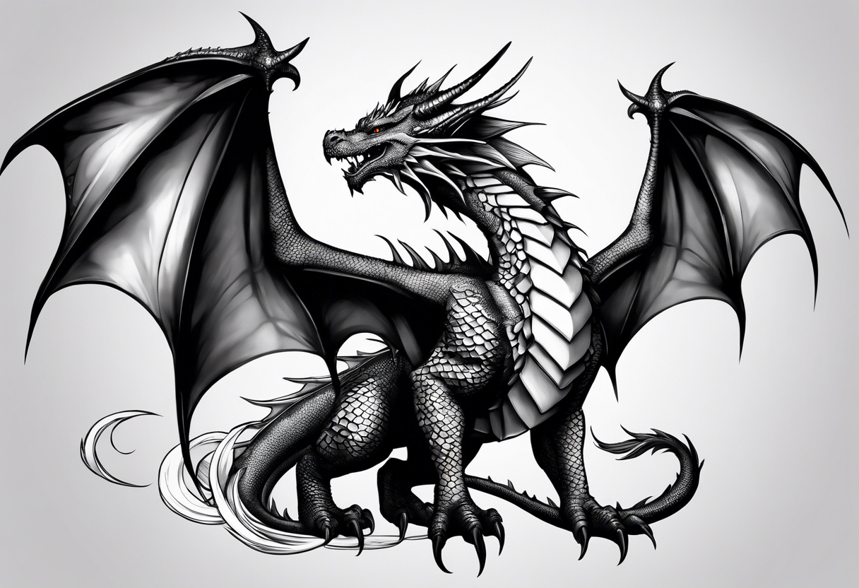 dragon with armor tattoo idea
