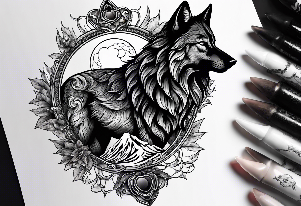 Aggressive wolf head symbol tattoo. Gray angry wolf tattoo clip art  isolated on white Stock Vector | Adobe Stock