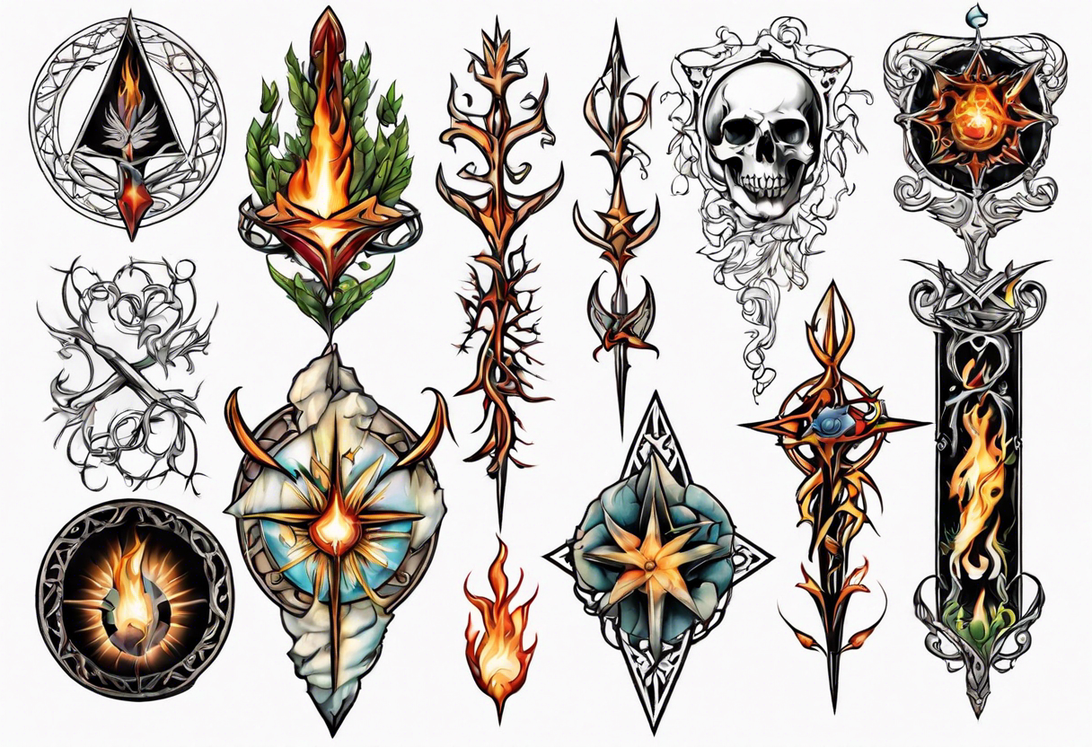 Half Sleeve Talisman Tattoo Design – Tattoos Wizard Designs