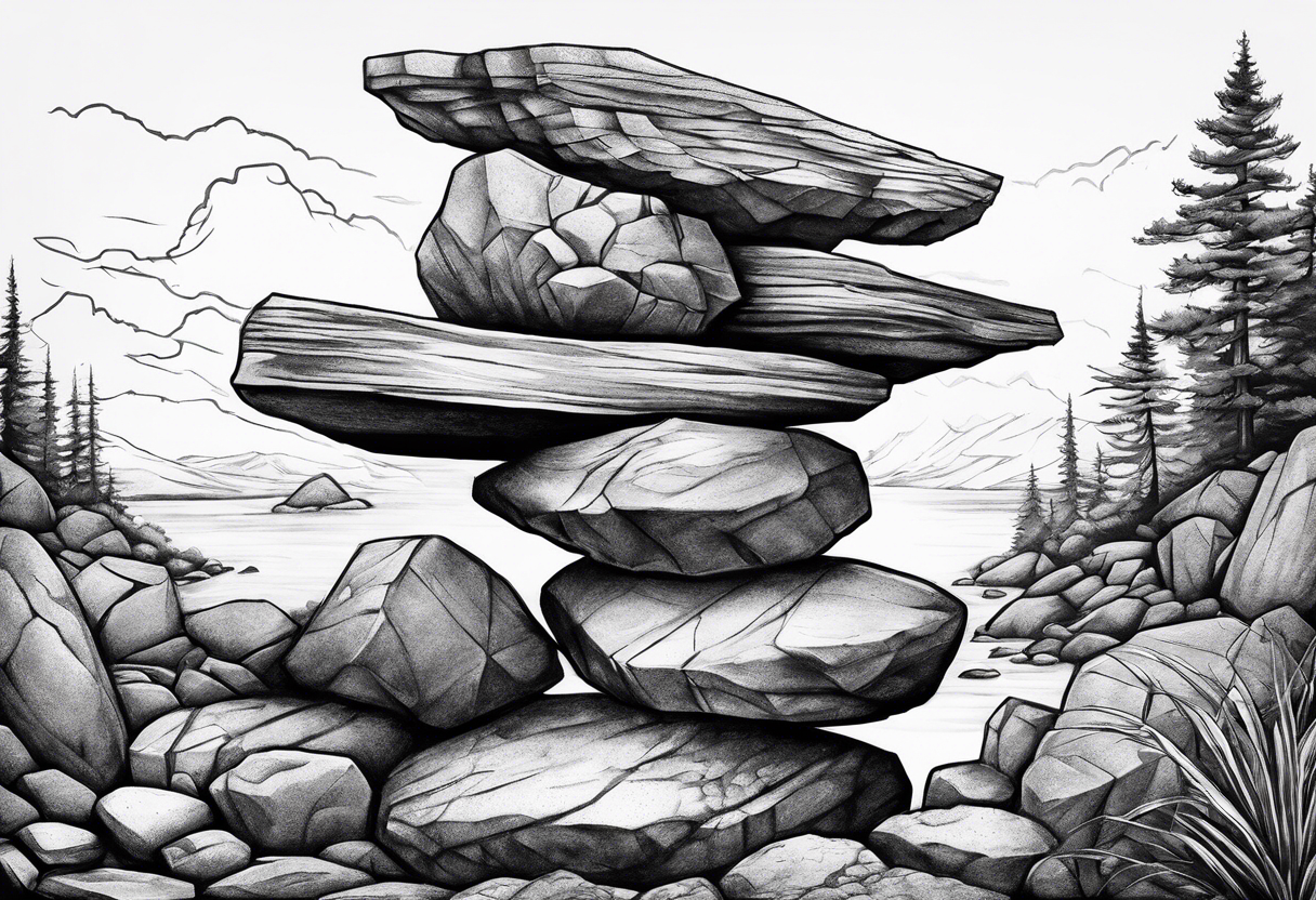 Rocks stacked on top of each other tattoo idea