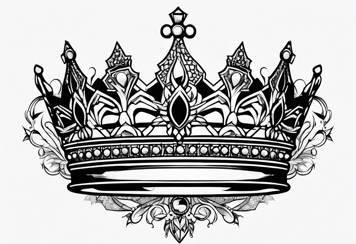A crown with a glass tattoo idea