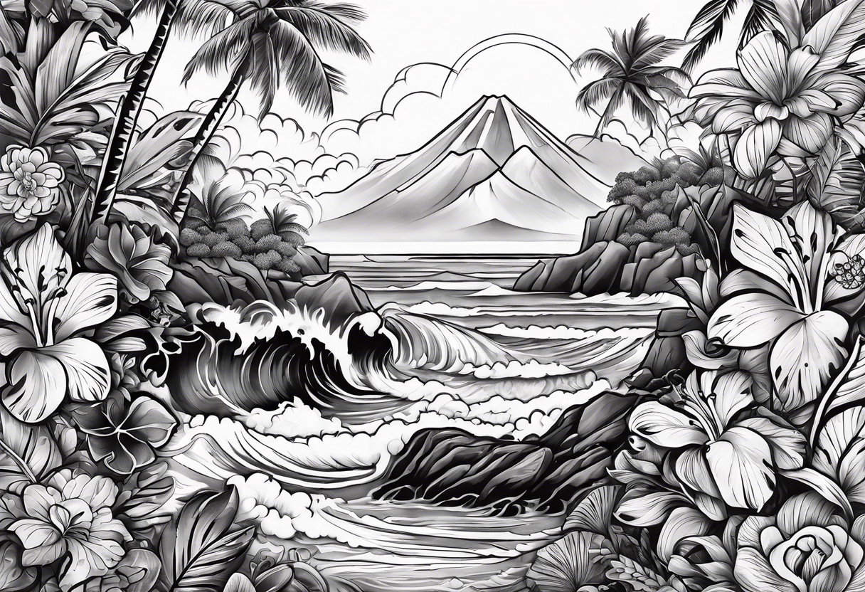 Tattoo for my arm and my chest that's Hawaiian style tattoo idea