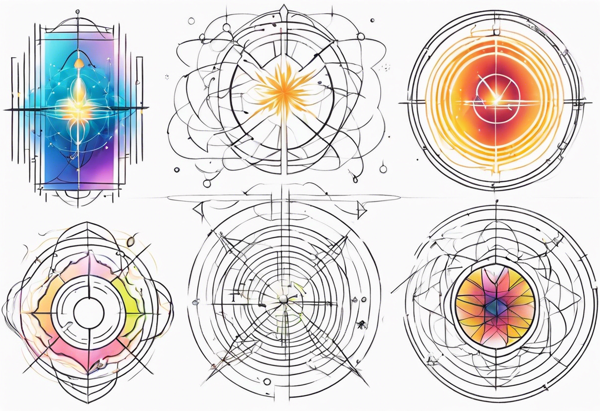 electromagnetic, photon, diffraction phenomena, quantum physics tattoo idea