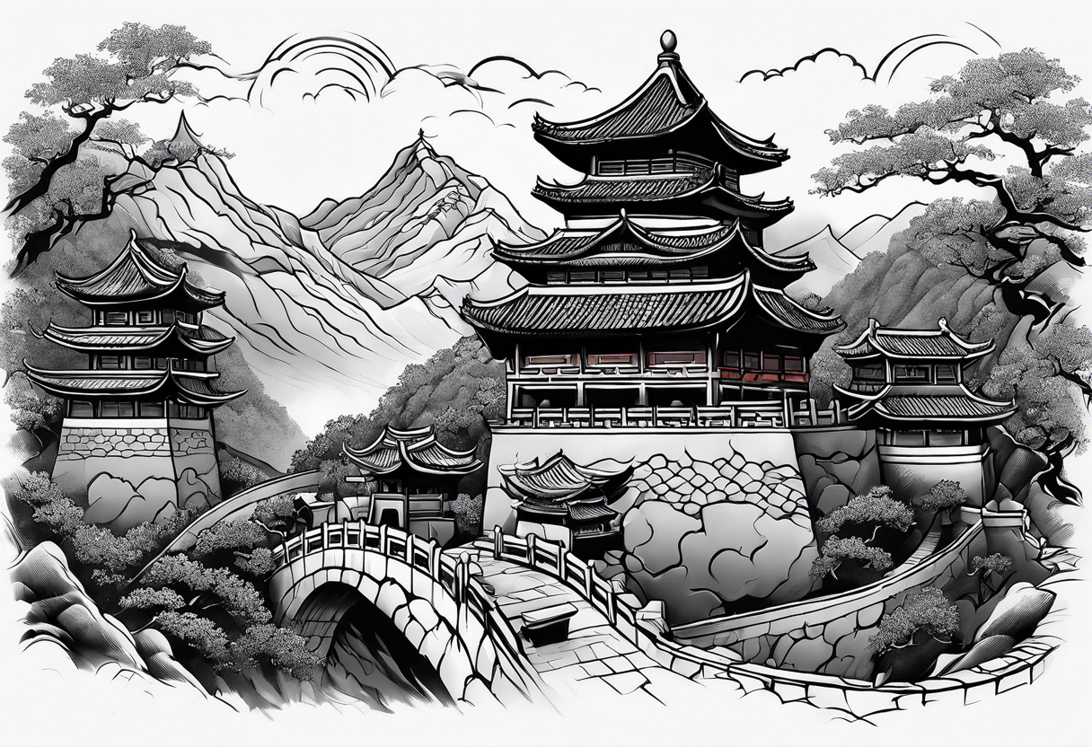 Great chinese wall tattoo idea