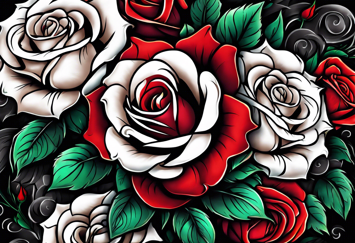 Italian mafia roses tattoo idea