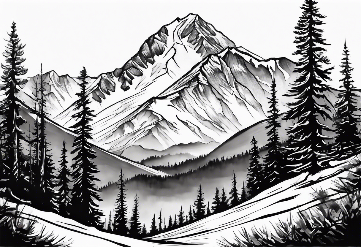 Tenmile, mountain, snow capped, snowboarding, Colorado tattoo idea