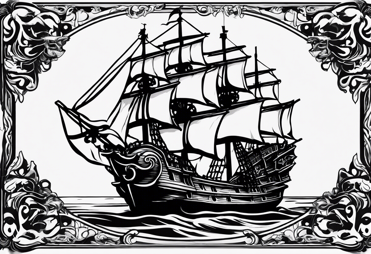 very dark pirates of the Caribbean the black pearl tattoo idea