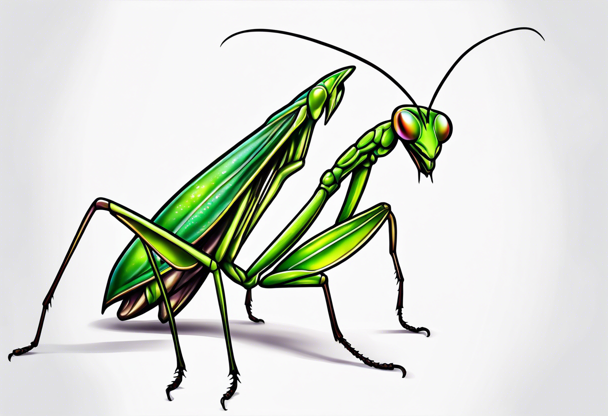 Praying mantis dancing tattoo idea