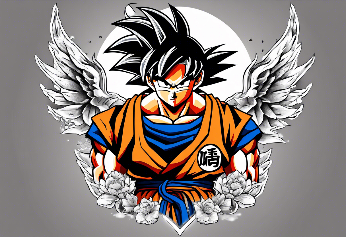 Tattoo on arm with goku with wings tattoo idea