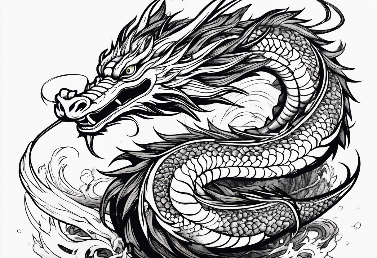 Haku from Spirited Away in dragon form tattoo idea