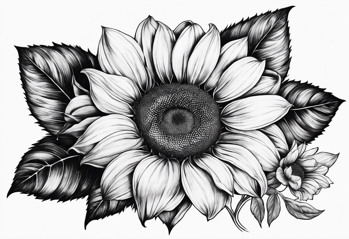 Tournesol,  Fleur roses , Caméra, vague , palmier tattoo idea