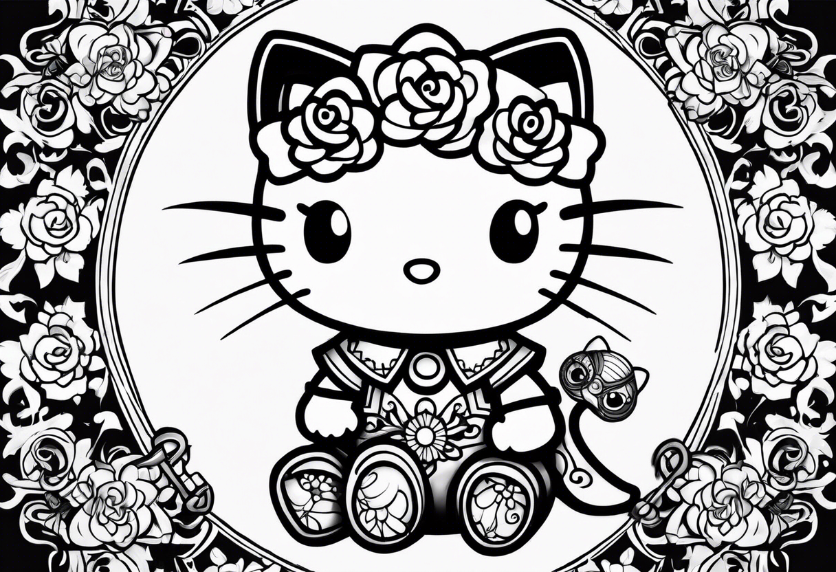 Scary hello kitty tattoo idea