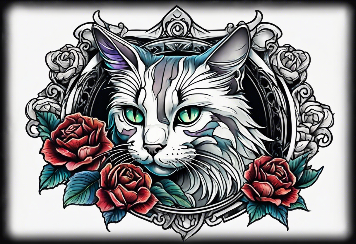 A zombie cat tattoo idea