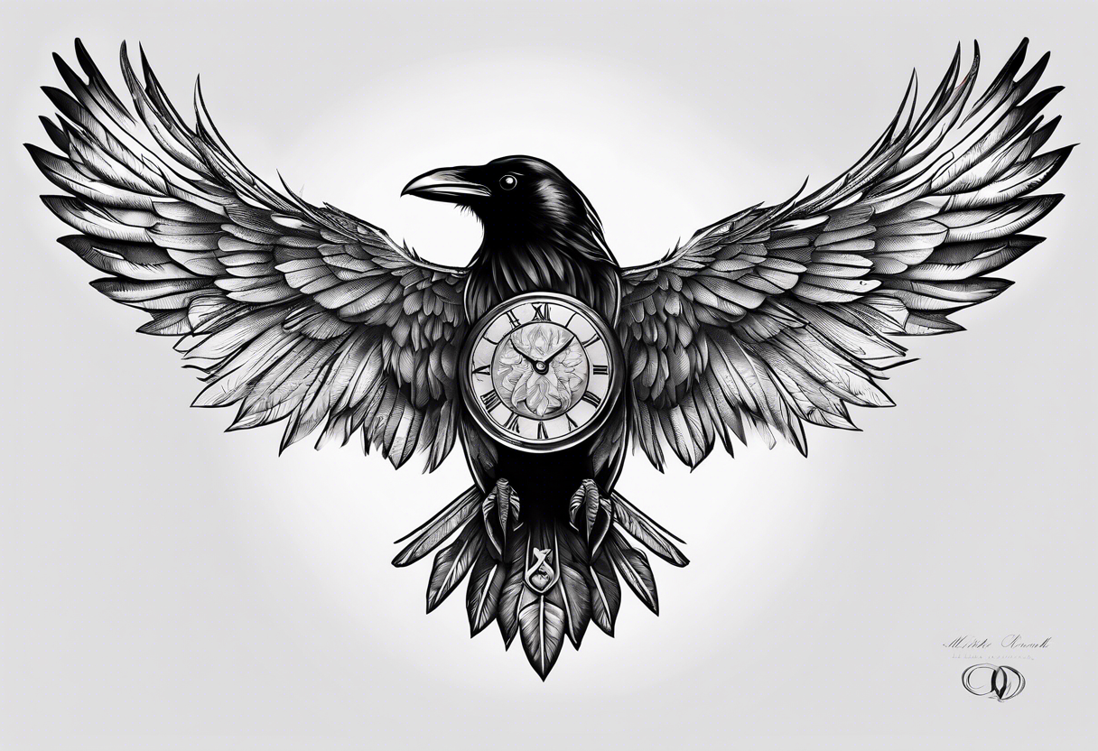 raven 
roman numeral seven
Omnia Urunt tattoo idea