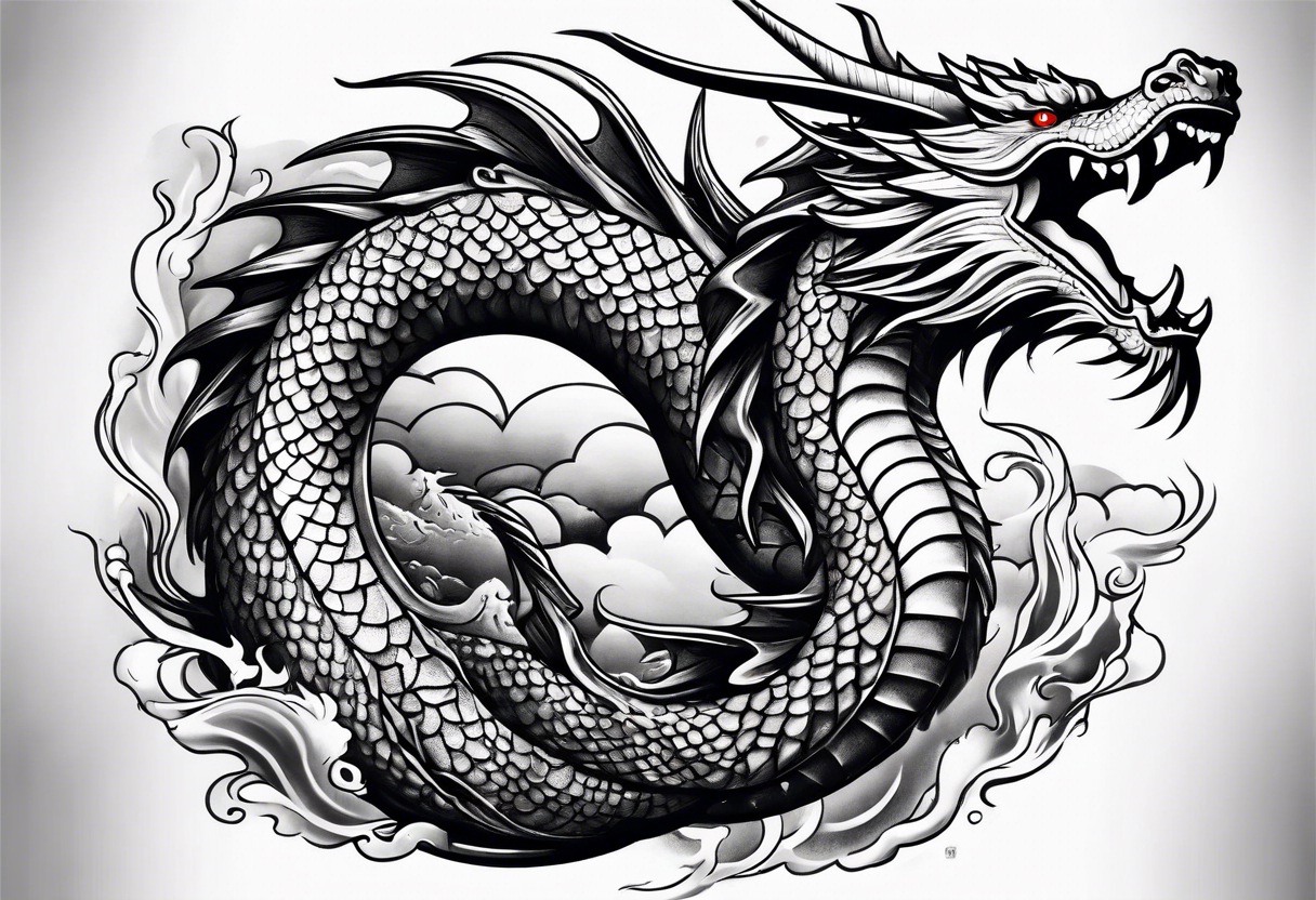 dragon japanese sleeve tattoo idea