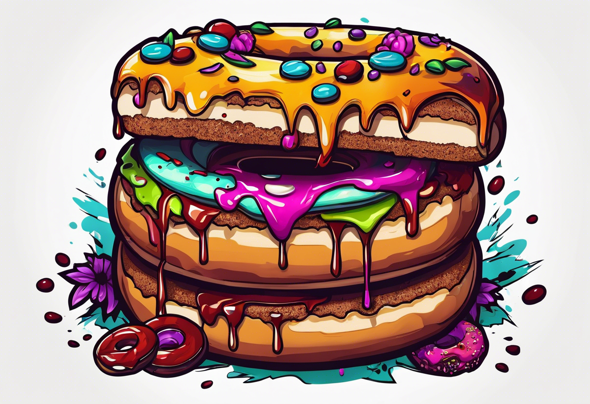 a zombie donut tattoo idea