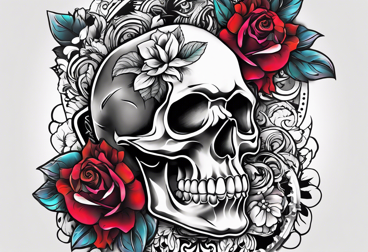 Temporary Arm Neck Tattoos -SKULL : Amazon.ae: Beauty