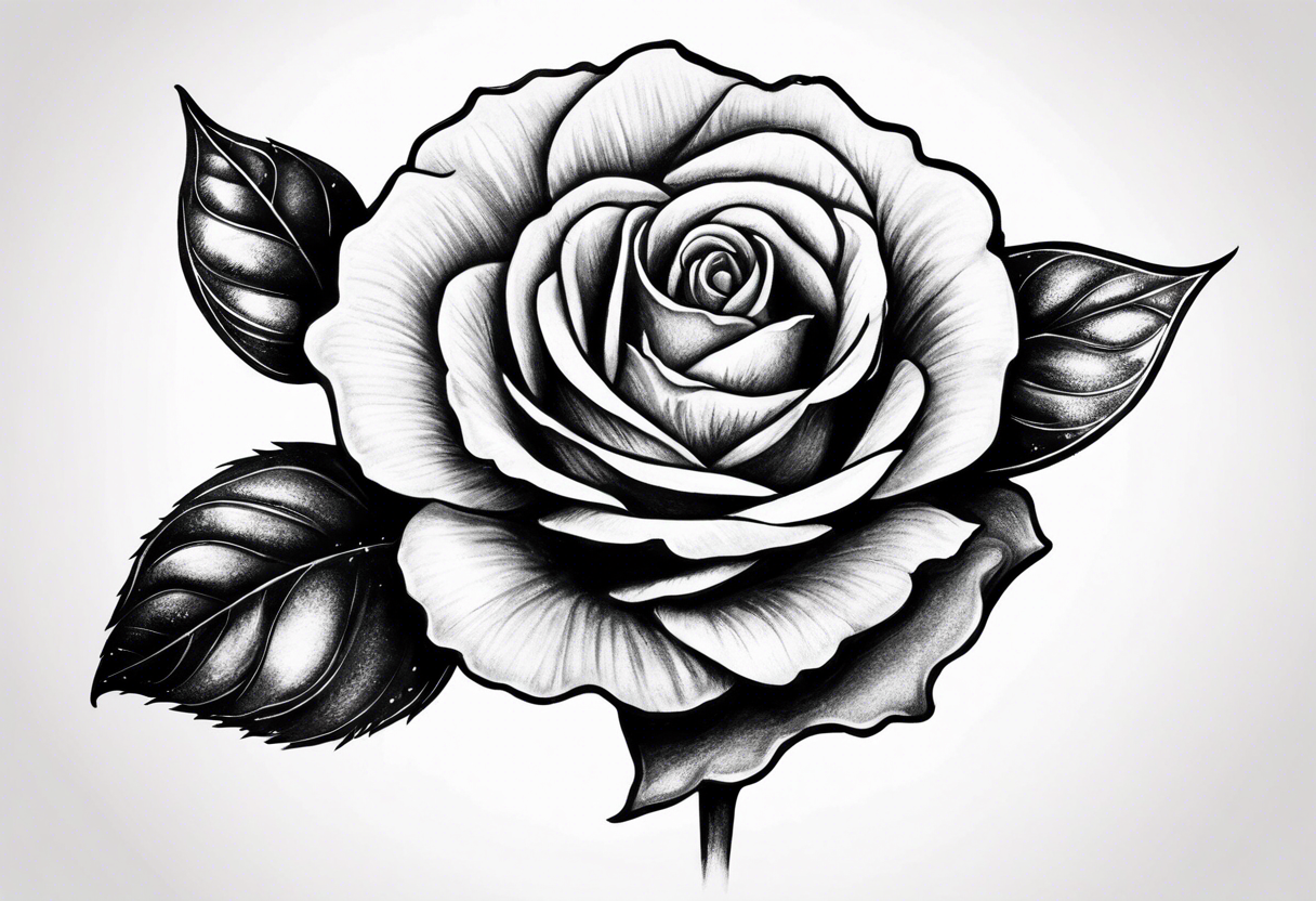 Small Rose with stem tattoo tattoo idea