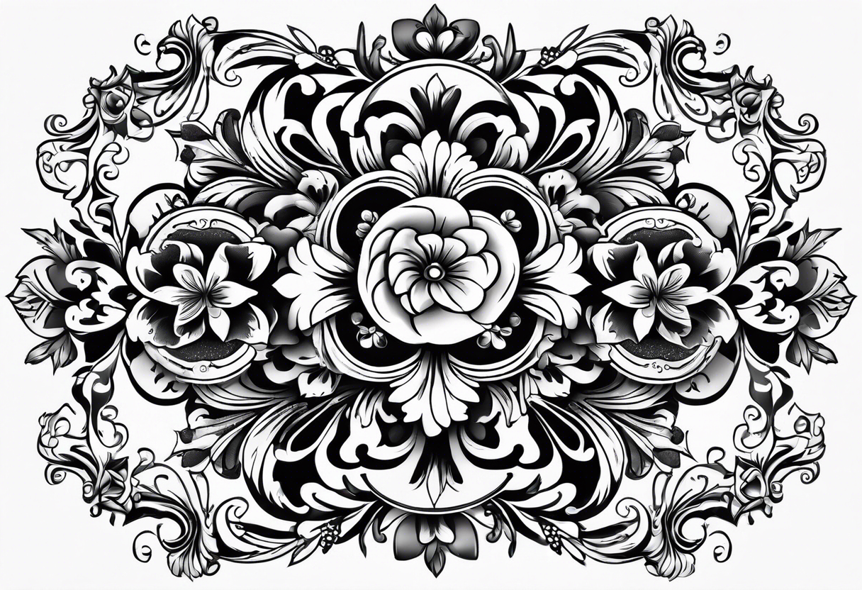 baroque vector across my back tattoo idea