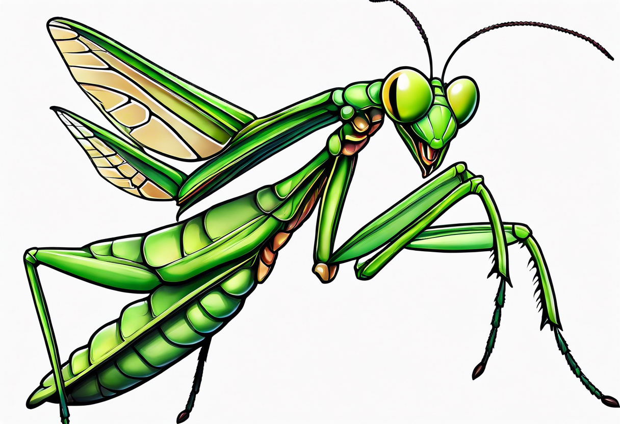 Praying mantis dancing tattoo idea