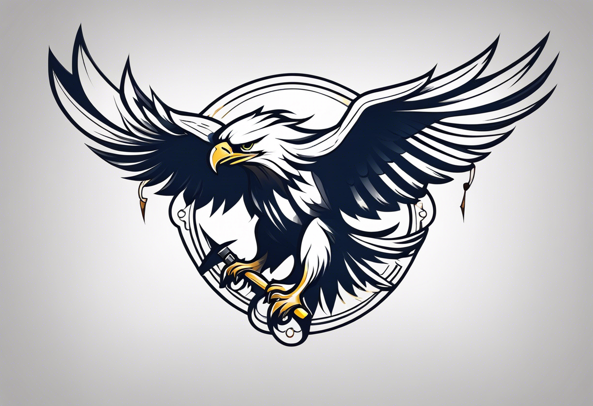 Eagle with blade tattoo idea